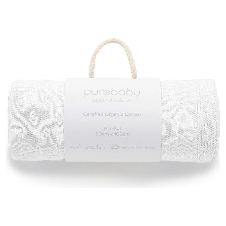 Purebaby Essential Blanket - White