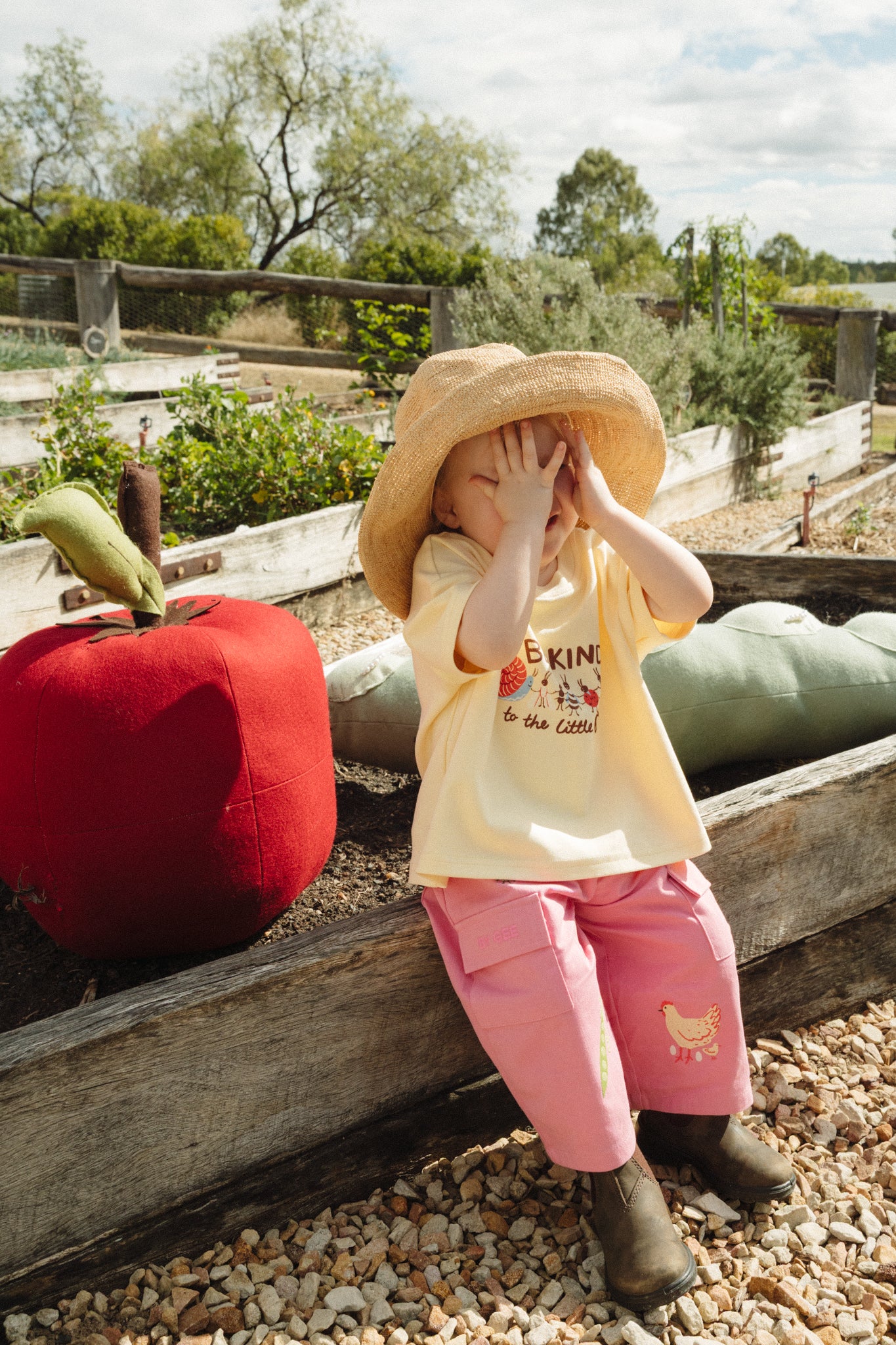Cropped Wide Leg Cargo Pant - Peony