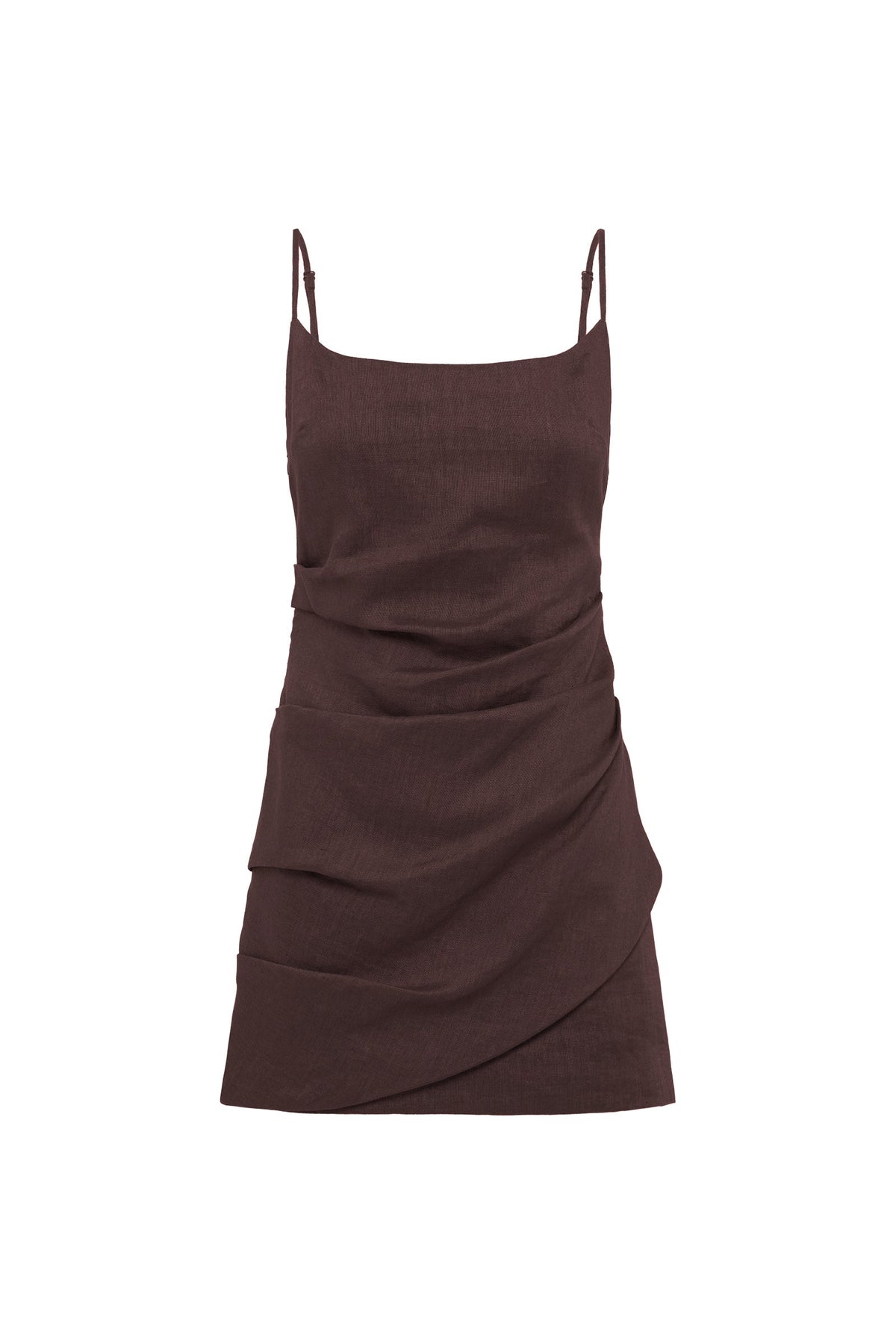 Rani Linen Mini Dress - Chocolate
