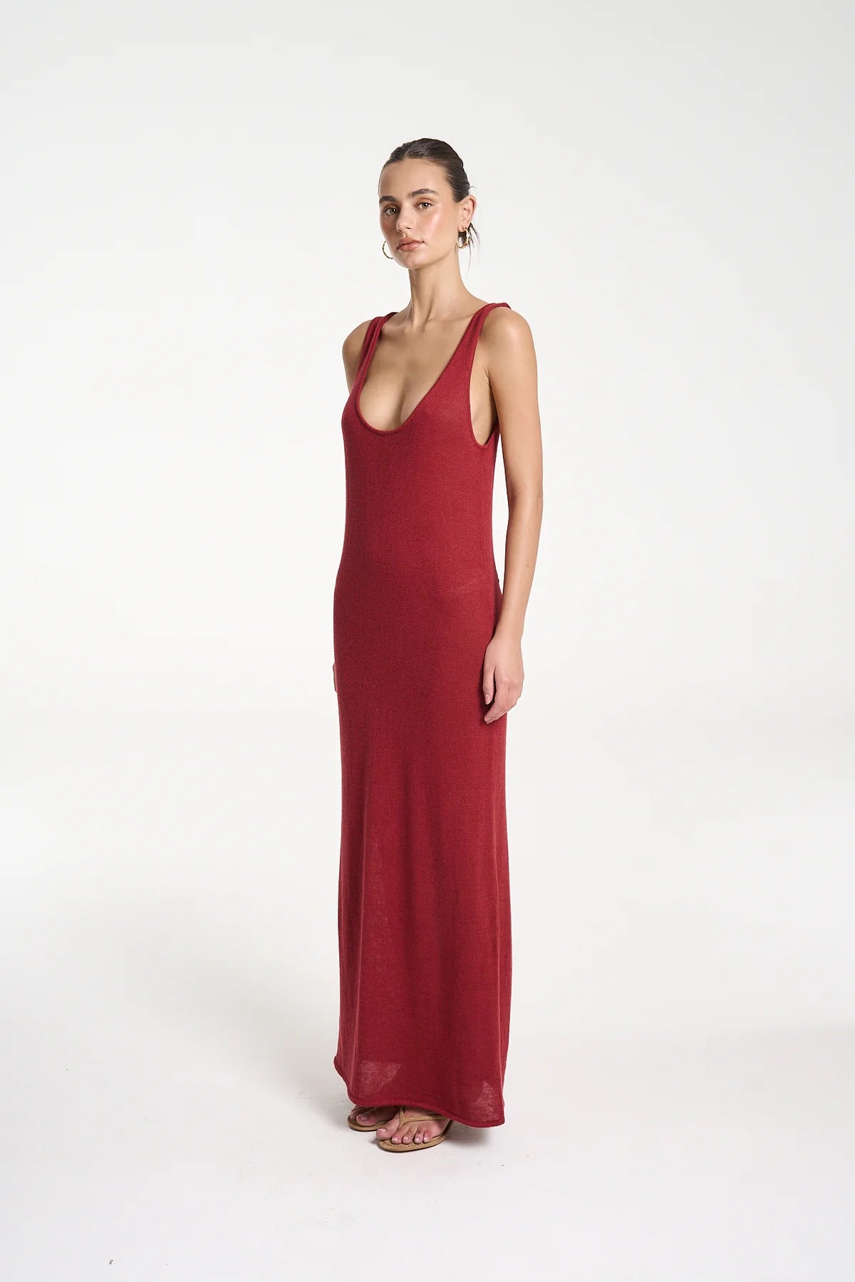 Knit Maxi Dress - Carmine Red