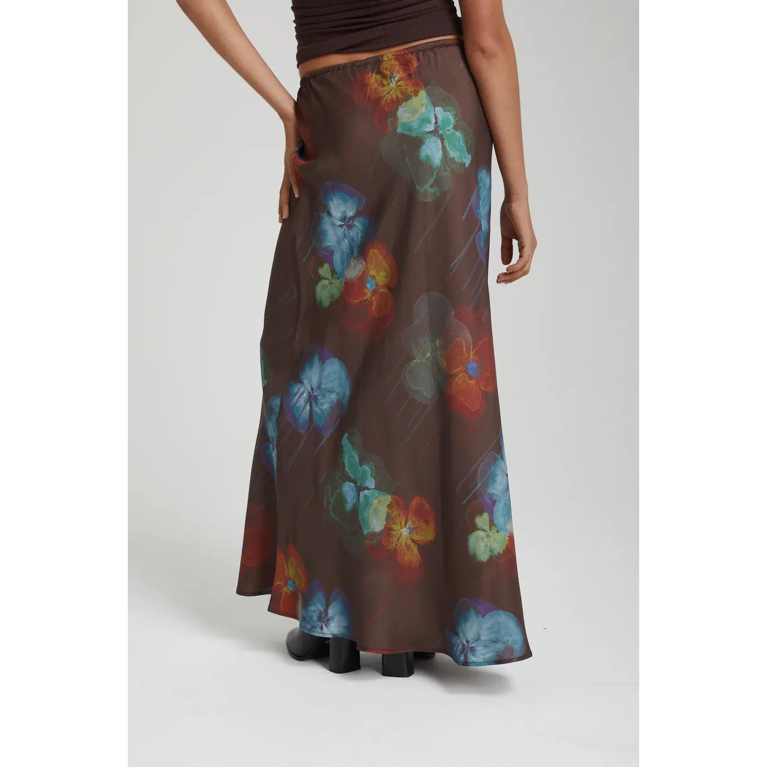 Relaxed Maxi Skirt - Pansy Drip