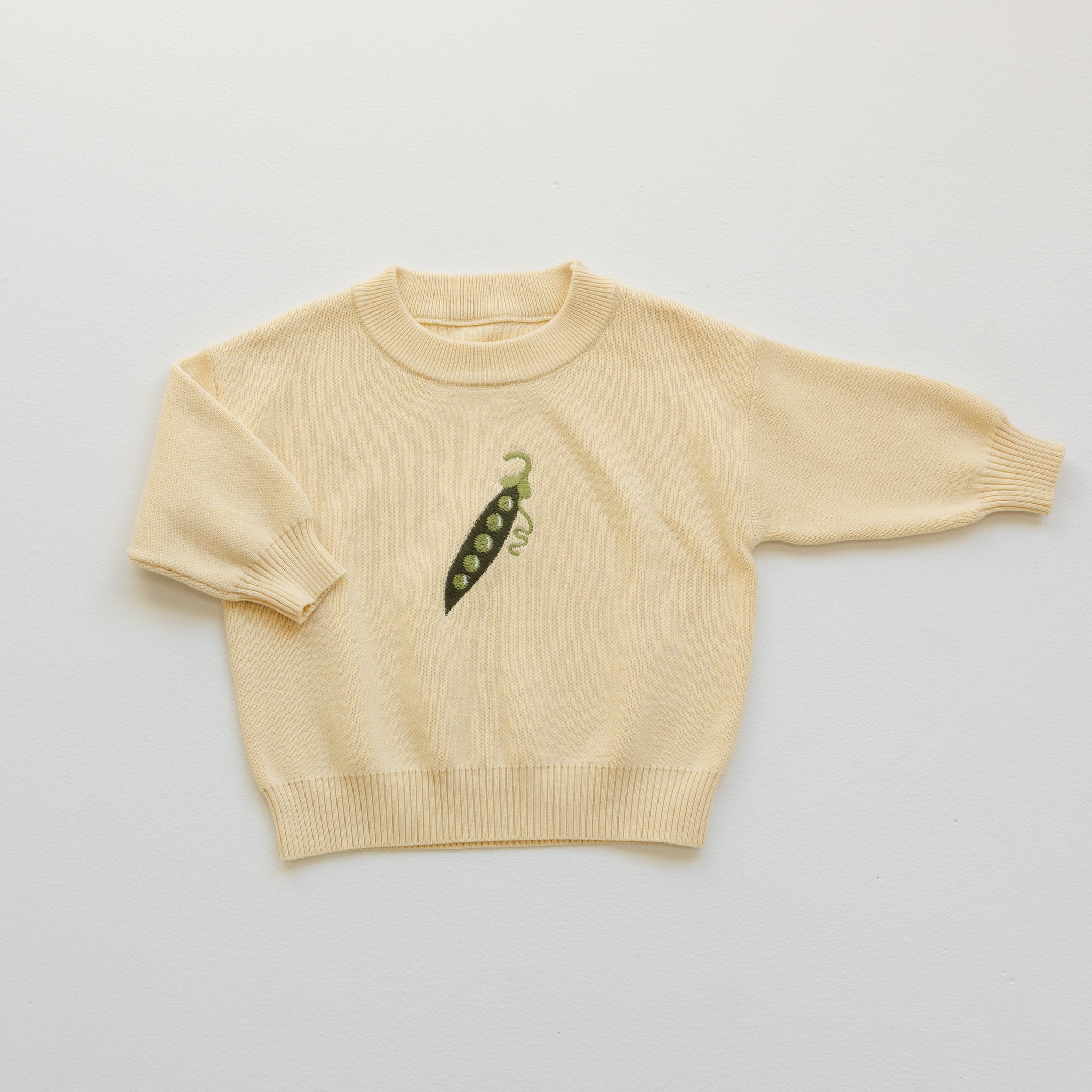 Cotton Pea Pod Knit Jumper - Cream