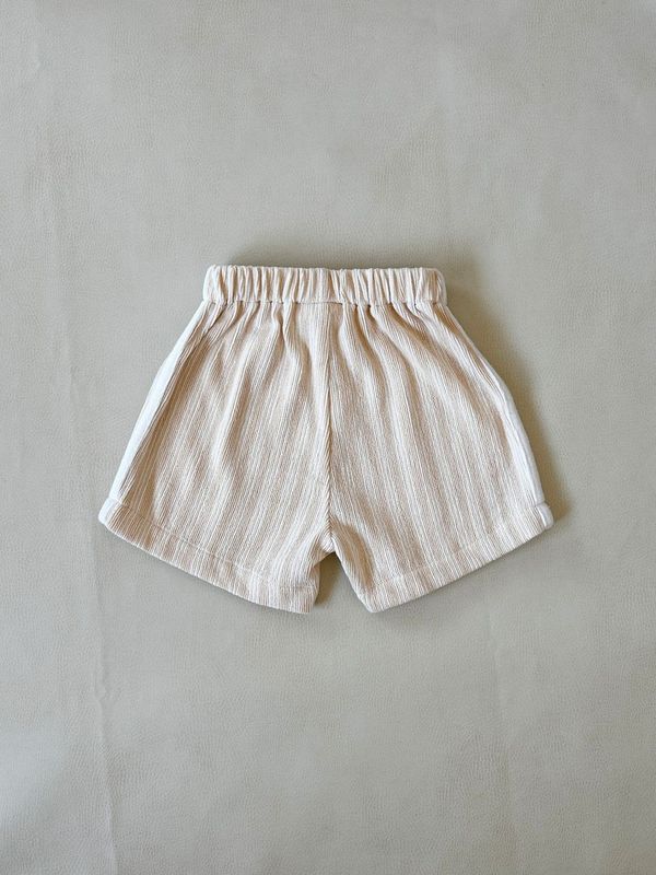 Teo Stripe Cotton Terry Shorts - Sandy Stripe