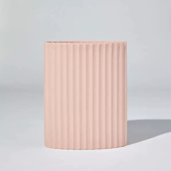 Marmoset Found Ripple Oval Vase Large - Icy Pink