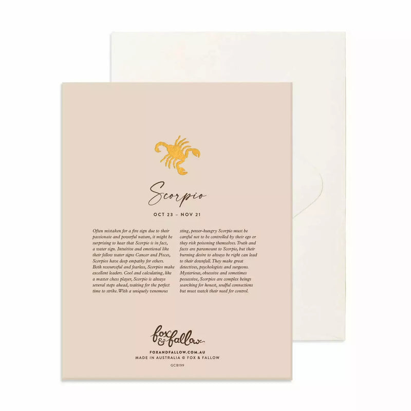 Fox & Fallow Scorpio Birthday Greeting Card