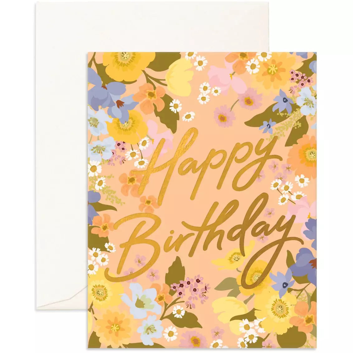 Fox & Fallow Birthday Spring Florals Peach Greeting Card
