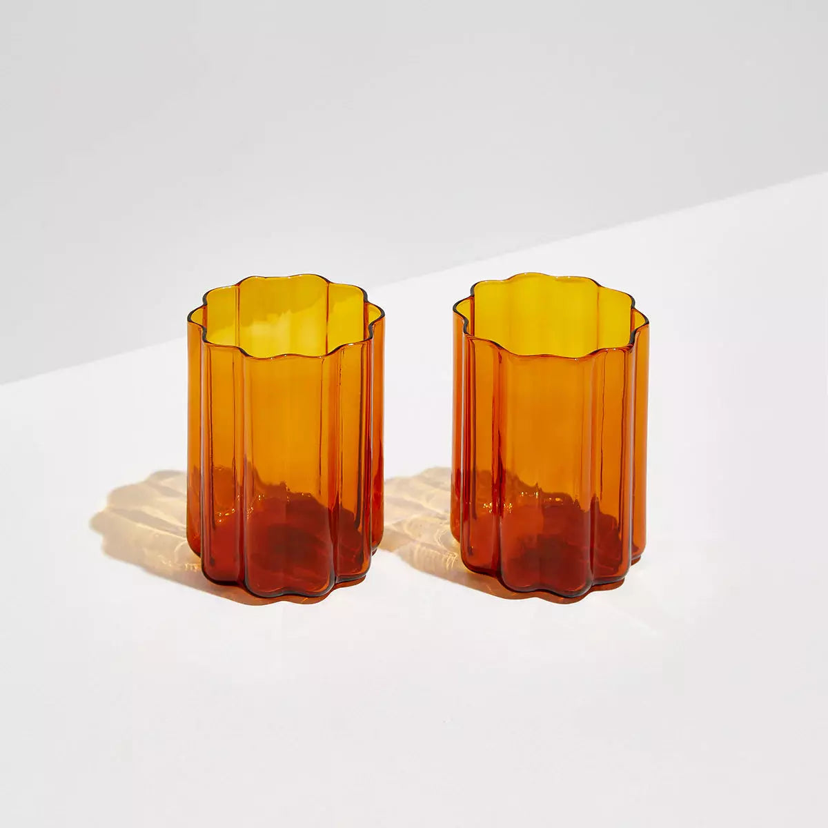 Fazeek Wave Glass Set of 2 - Amber