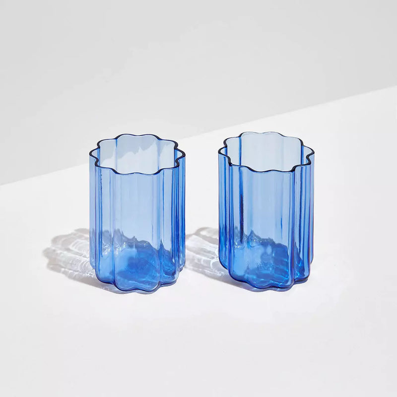 Fazeek Wave Glass Set of 2 - Blue